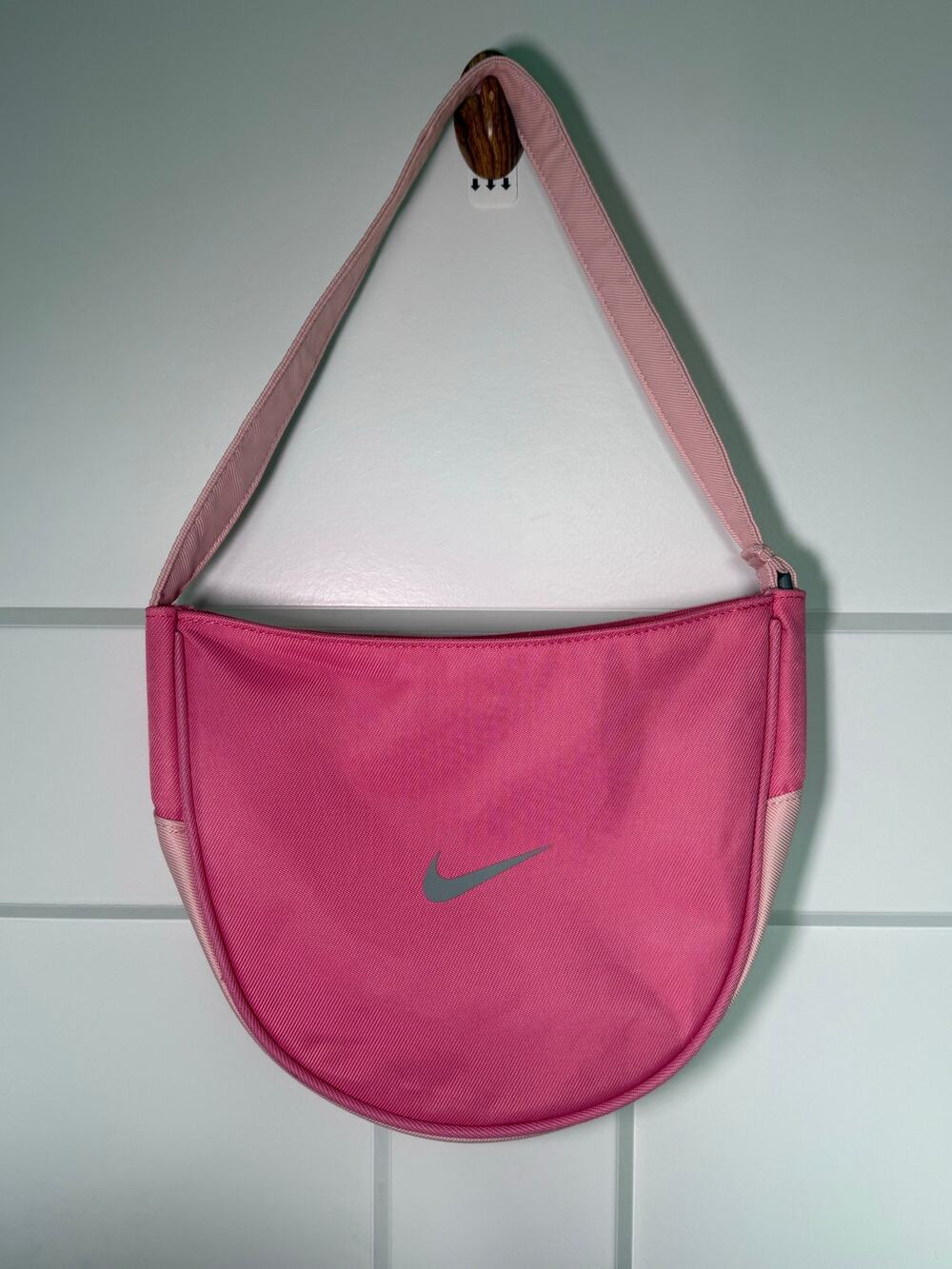 Nike Aura Crescent Crossbody Shoulder Bag - Hot Pink/Matte Silver Logo